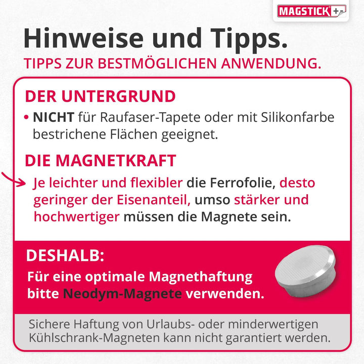 3er Set Ferrofolie Whiteboard-Folie selbstklebend I DIN A4 I flexibel beschreibbar abwischbar I Haft