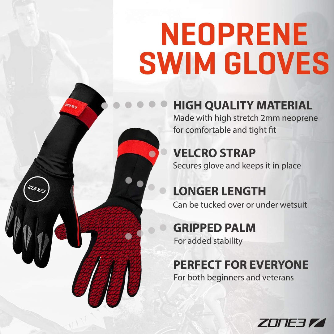 ZONE3 Neoprenhandschuhe Handschuhe M schwarz/rot, M schwarz/rot