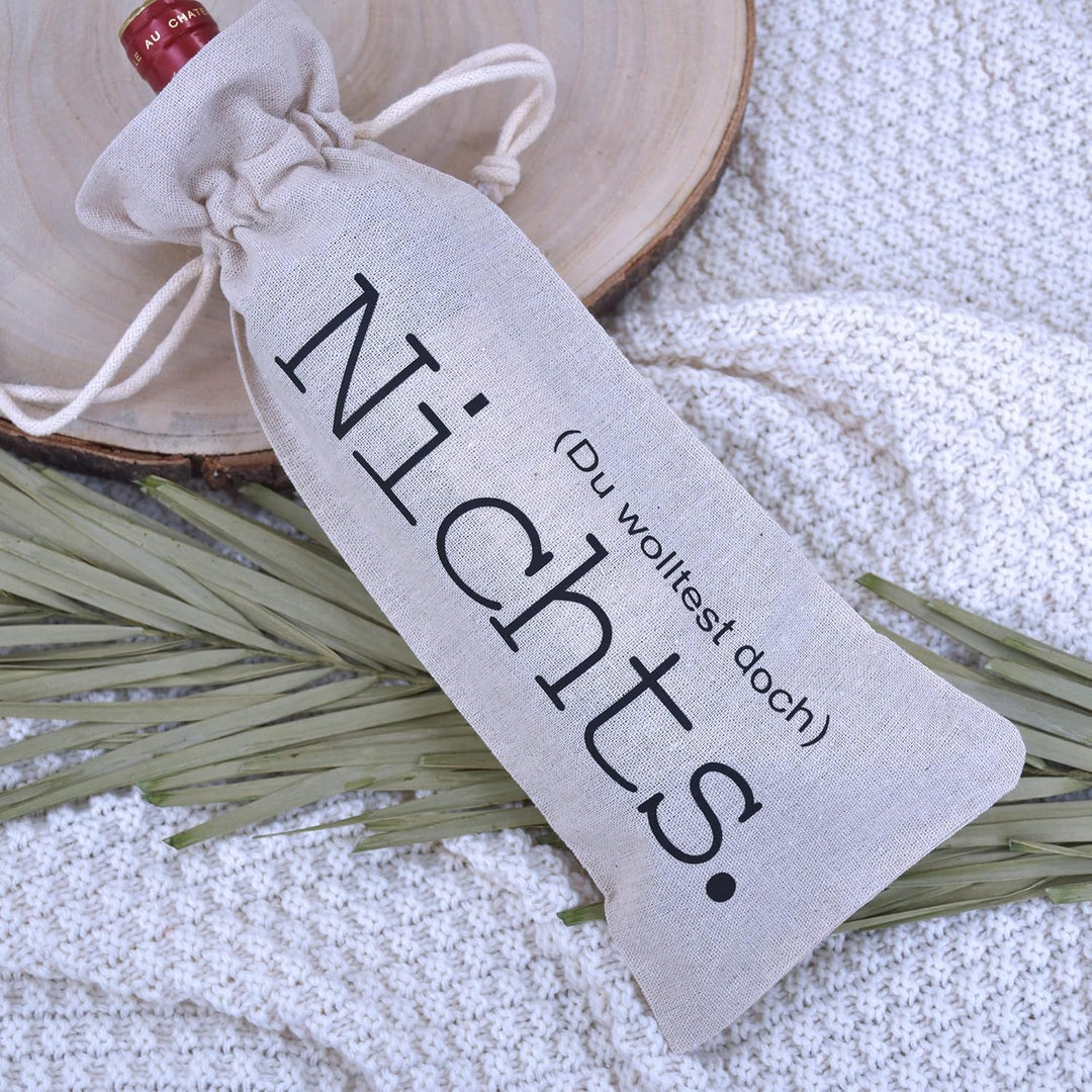 Flaschenbeutel Nichts | Geschenkverpackung "Für alle, die sich nichts wünschen!" | Geschenk zu Weihn