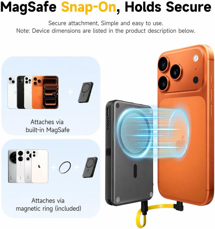 7RYMS Qshot V2 Kabelgebundener Selfie-Monitor für iPhone 17/16 & Android, Magnetischer Smartphone Mo