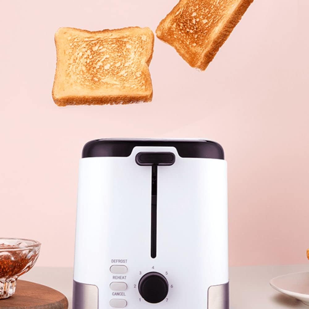 Tesla TS300BWX Toaster, 800 W, Aufwärm- und Auftaufunktion, 7 Geschwindigkeiten, 2 Scheiben, Weiss