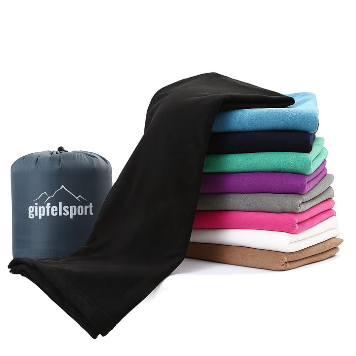 gipfelsport Mikrofaser Fleece Decke mit Schlafsackfunktion I Grösse 185 x 150cm, ca. 690 g I Microfa