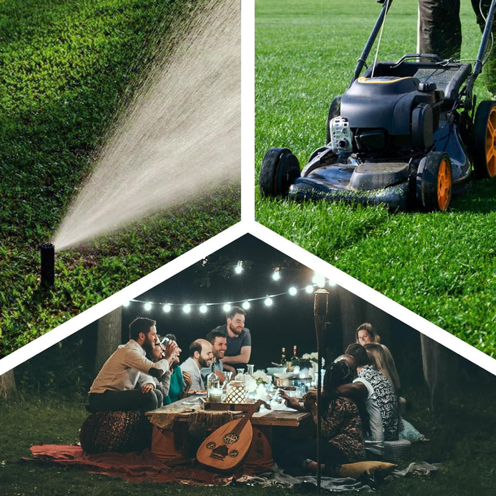 Gartensteckdosensäule mit 2 Steckdosen, max. 3680W, IP44, Aluminium Aussensteckerdose, für den Ausse