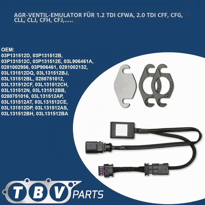 TBVPARTS Kit Ringmutter Ventil AGR 03L131512BB 03L131527AX Kompatibel Für Cffa Motor 2.0 Tdi A3 Shar