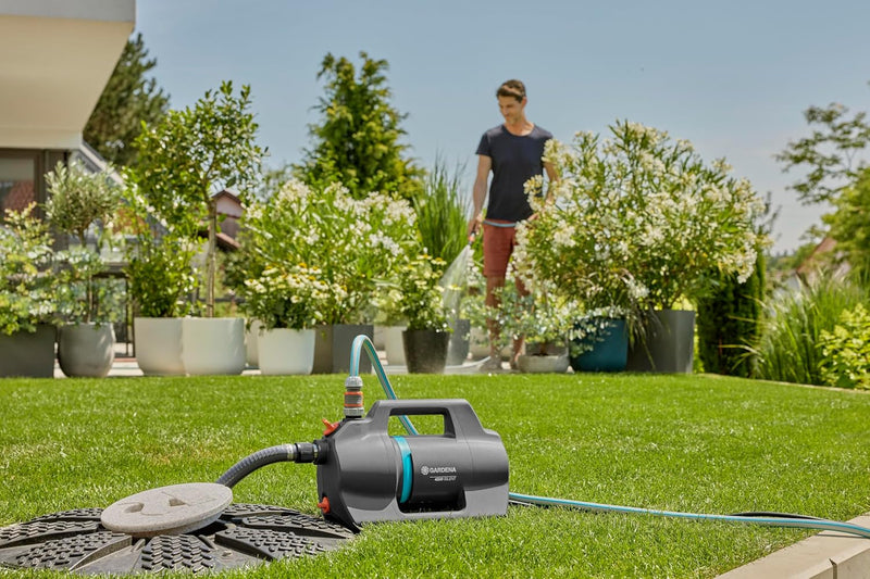 Gardena Gartenpumpe 4200 Silent Set: Sehr leise, Innovative Bewässerungspumpe mit 3,5 m Sauggarnitur