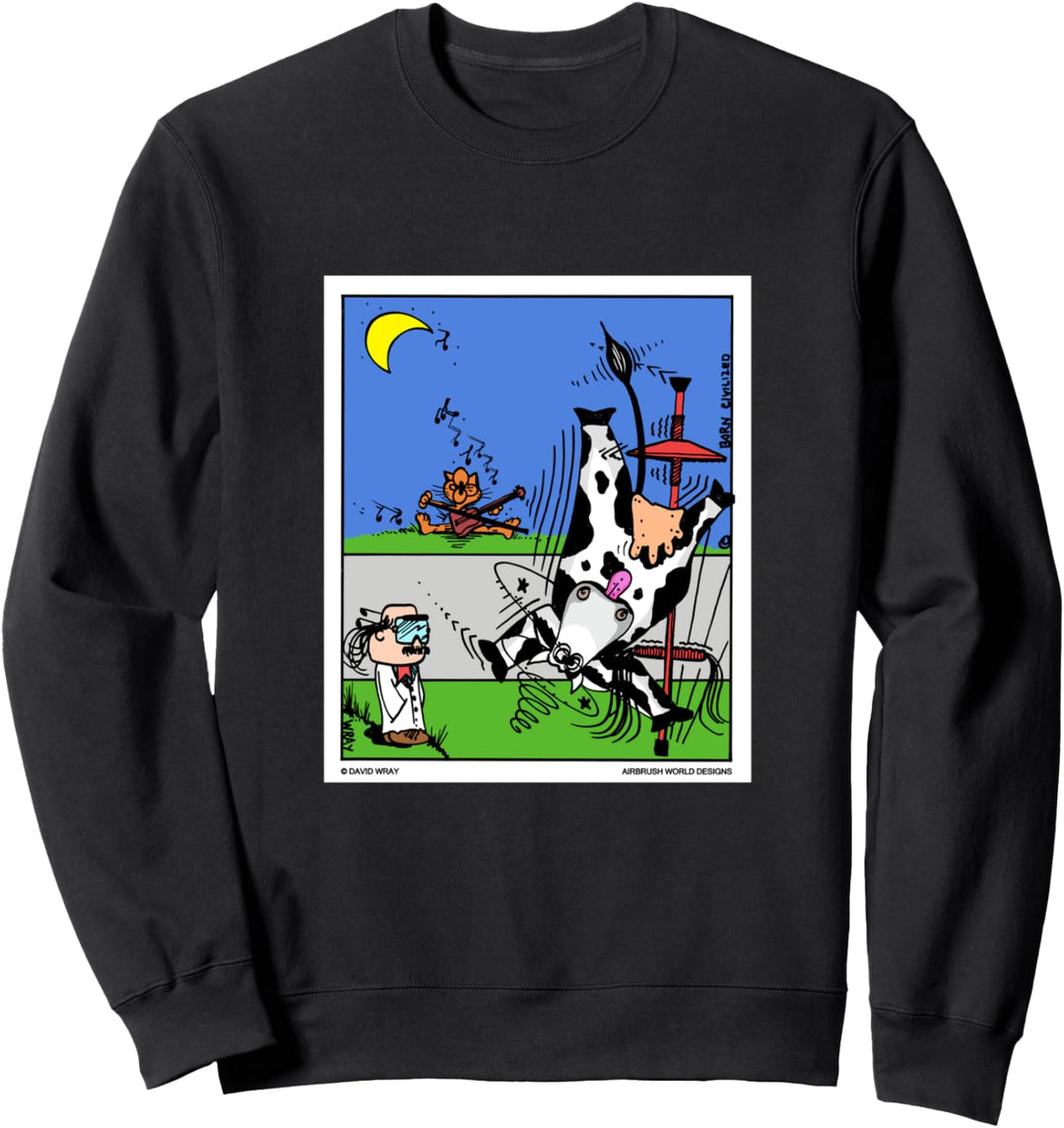 Katze & die Geigenkuh springen über den Mond Sweatshirt