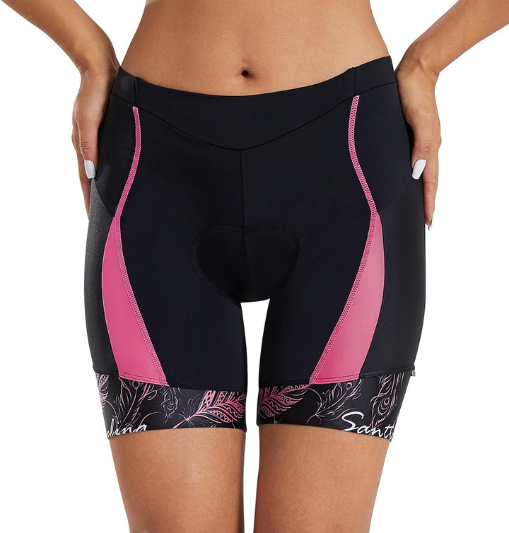 Santic Fahrradhose Damen Gepolstert Kurz Radlerhose Damen Radhose L 3-rosa, L 3-rosa