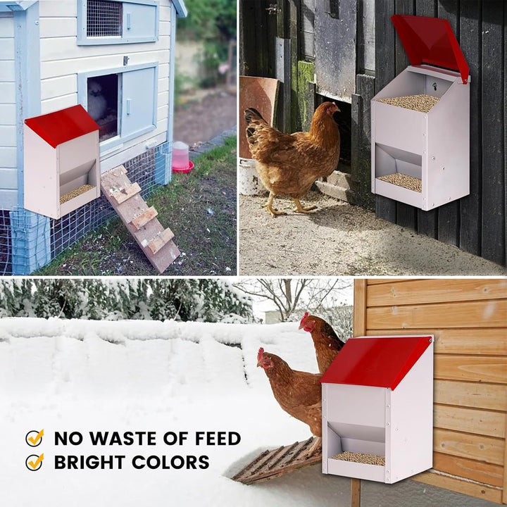 BREUAILY 4.5kg Futterautomat Hühner Hühnerfutter Automat Hängend Geflügelfutterautomaten mit Deckel