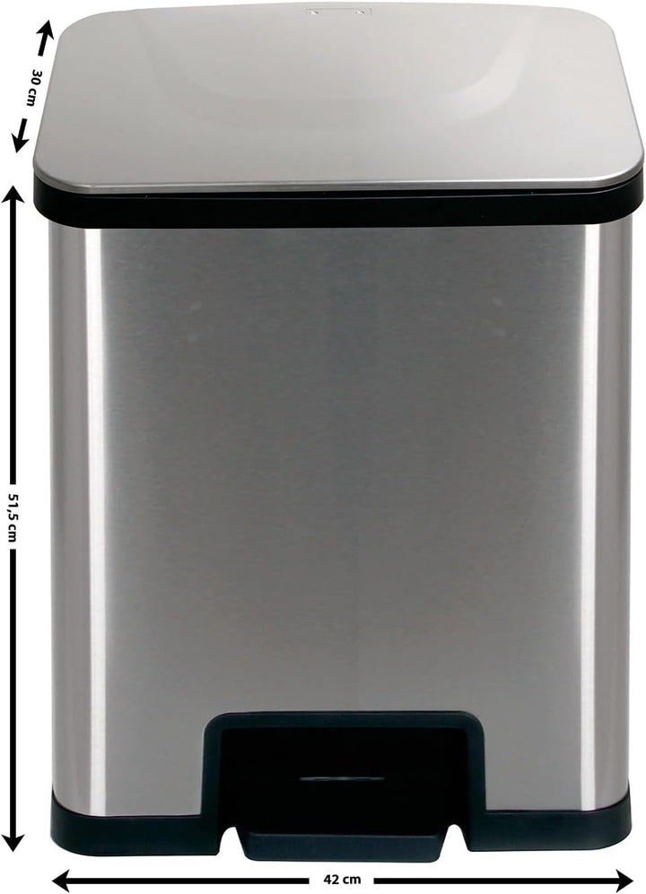 ECHTWERK Abfalleimer "POWER-STEP", Tretabfalleimer, Mülleimer, Soft Close, Fingerabdruck frei, Edels