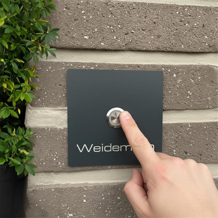 Metzler Funkklingel batteriebetrieben oder kabelgebunden – Edelstahl Türklingel V2A für Aussenbereic