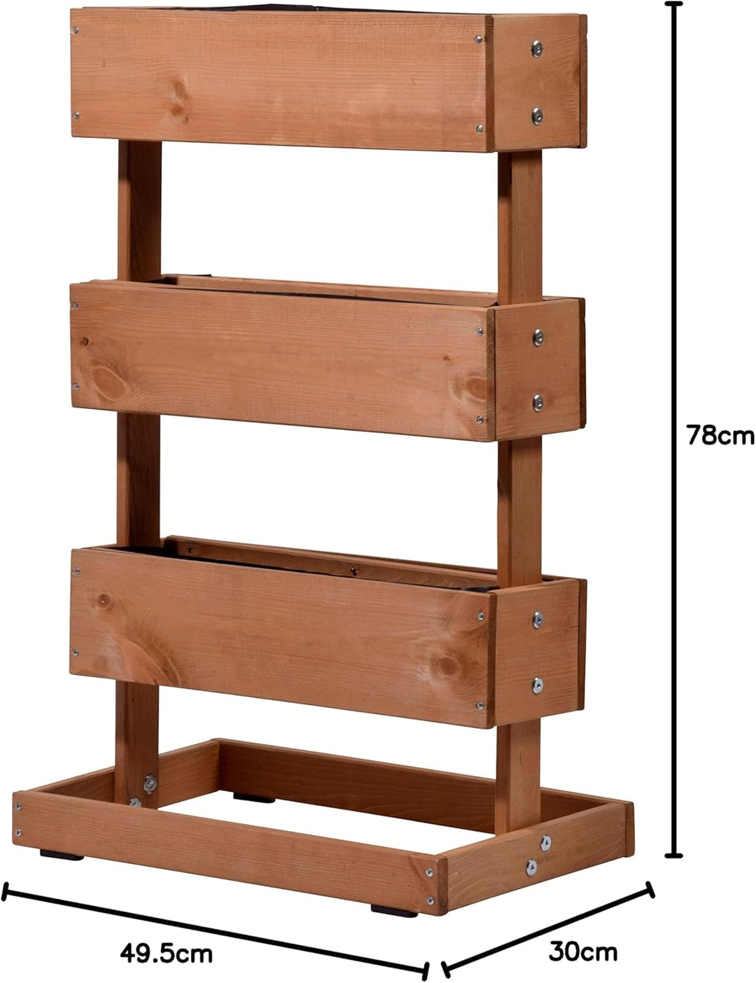 dobar® 58525e Vertikales Blumenbeet Dreistufig | Vertikales Hochbeet mit 3 Pflanzkästen | Vertikalbe