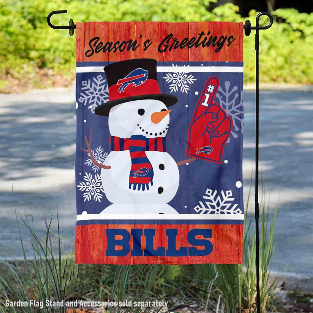 Buffalo Bills Holiday Winter Snow Garden Flag Double Sided Banner
