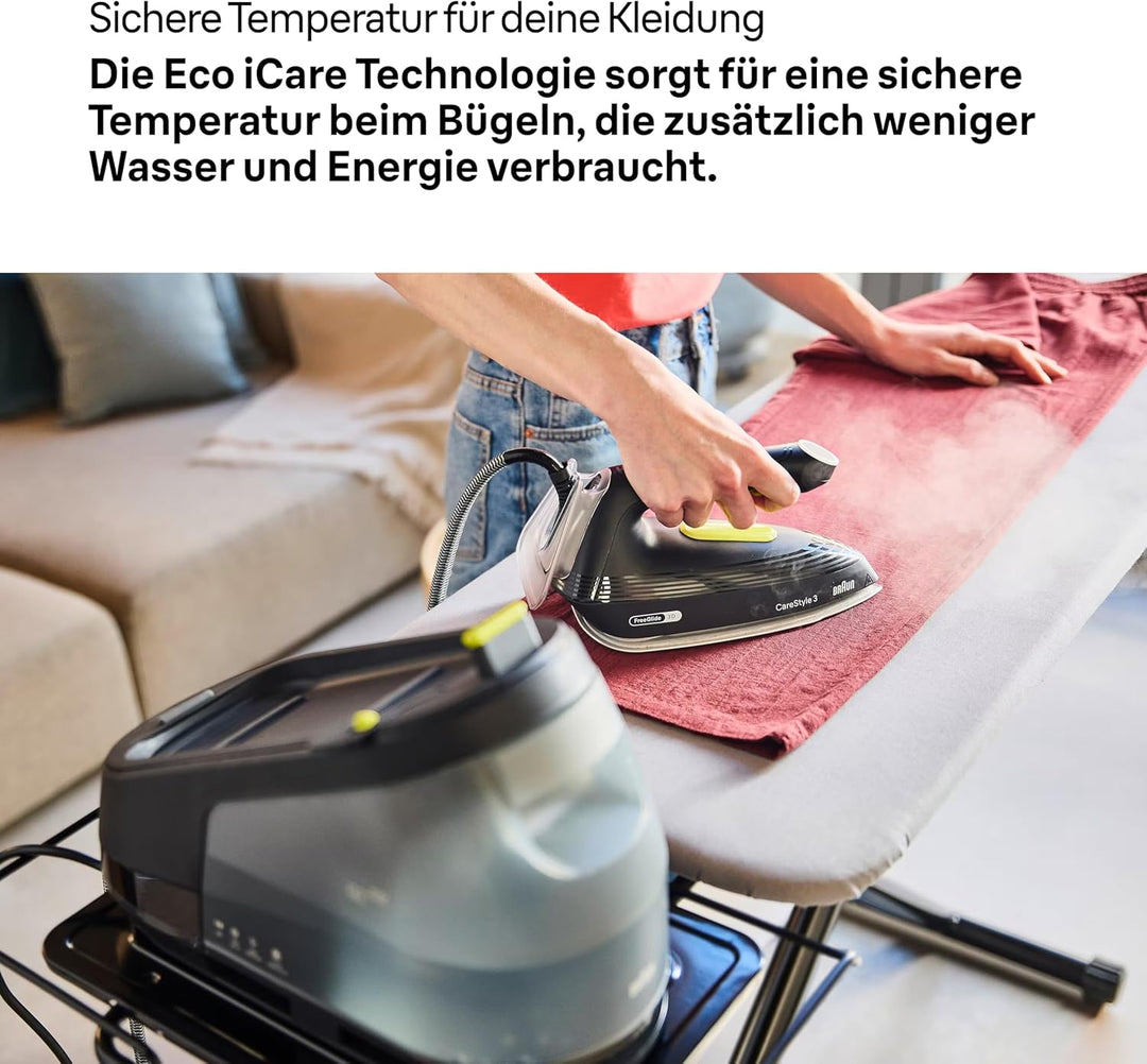 Braun CareStyle 3 IS3257BK, Dampfbügelstation Mit FreeGlide 3D Technologie, 125 g/min Dampf, Schnell