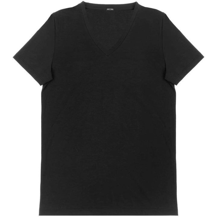 HOM, T-Shirt V-Ausschnitt Supreme Cotton, Herren S Schwarz, S Schwarz