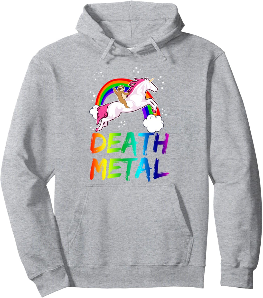 Death Metal Musik Einhorn Faultier Pullover Hoodie