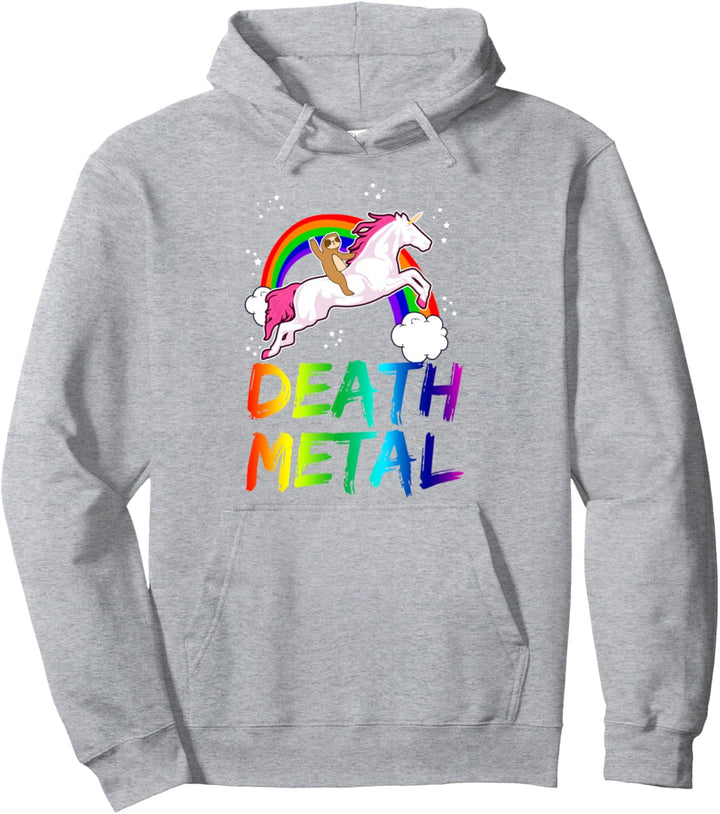 Death Metal Musik Einhorn Faultier Pullover Hoodie