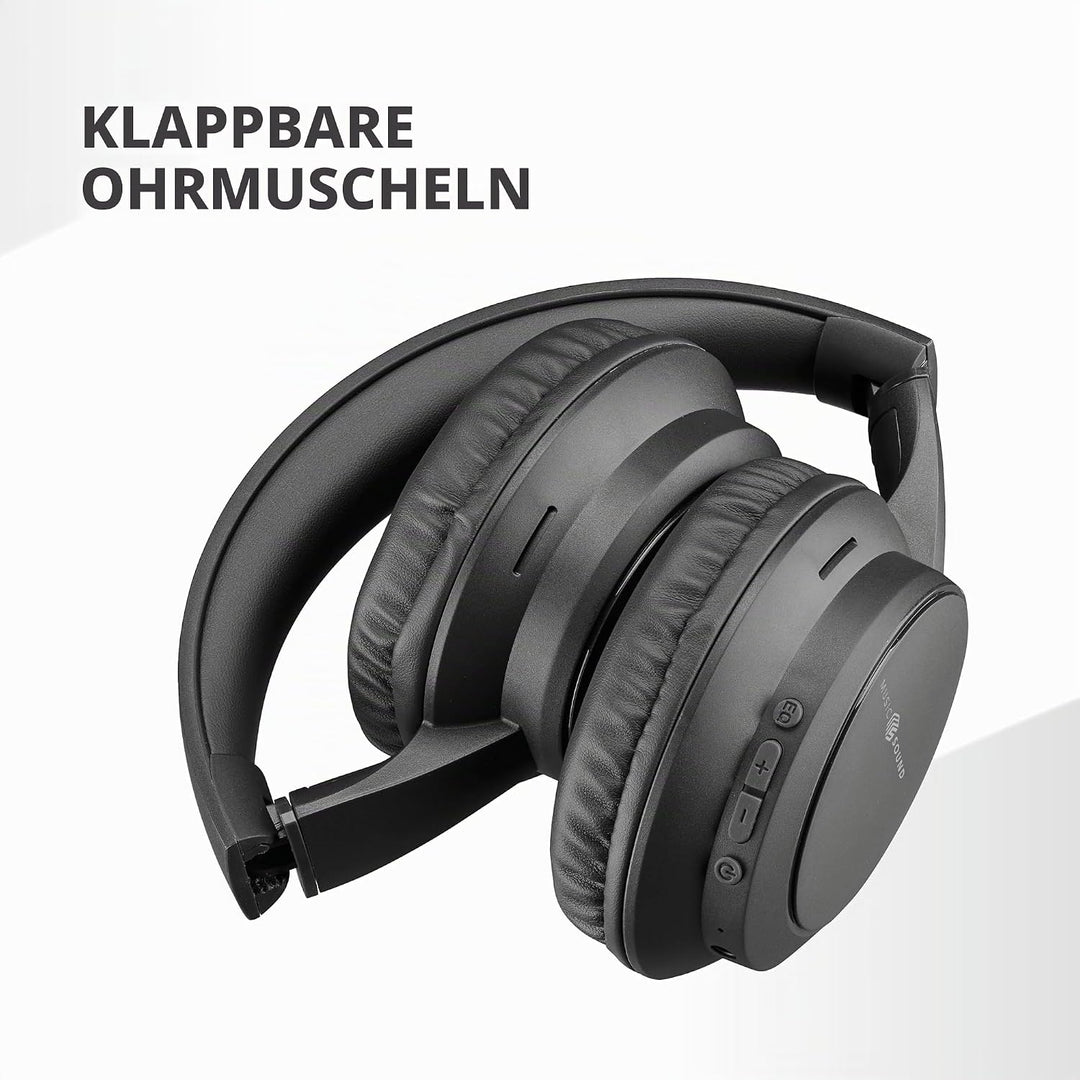 Music Sound Boost, Kabellose Around-Ear-Kopfhörer mit integriertem Mikrofon, 3 EQ-Modi, bis zu 8 Stu