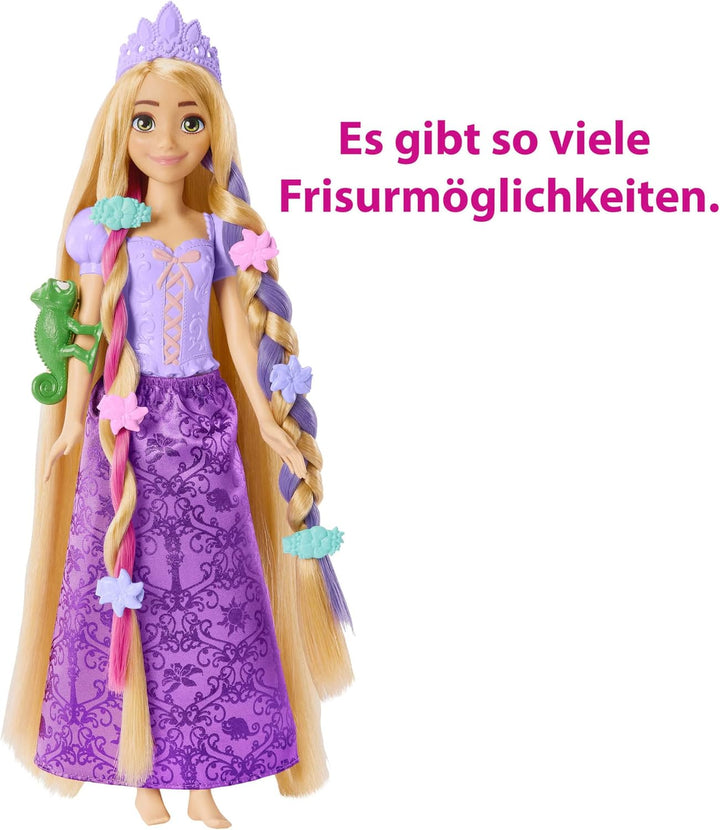 Disney Prinzessinnen Rapunzel Puppe, mit extra langen Haaren und Farbwechsel Funktion, inkl. Haar Ac