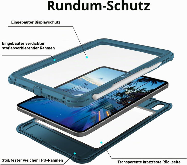 MRUOZRUI Hülle für iPad 10. Generation wasserdichte, stossfeste, sturzsichere Ganzkörper-Schutzhülle