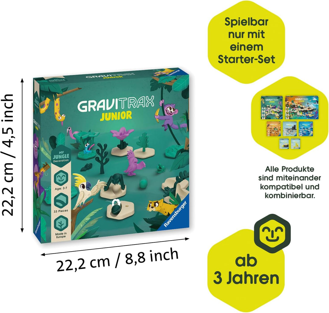 Ravensburger GraviTrax Junior Extension Jungle 23747 - Murmelbahn überwiegend aus nachwachsenden Roh