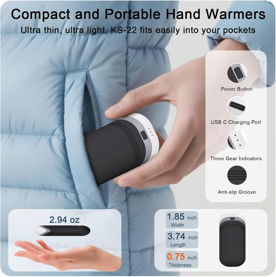 Jialine Hand Warmers Rechargeable,Thermally Conductive Silicone Hand Warmers for 360° Double-Sided H