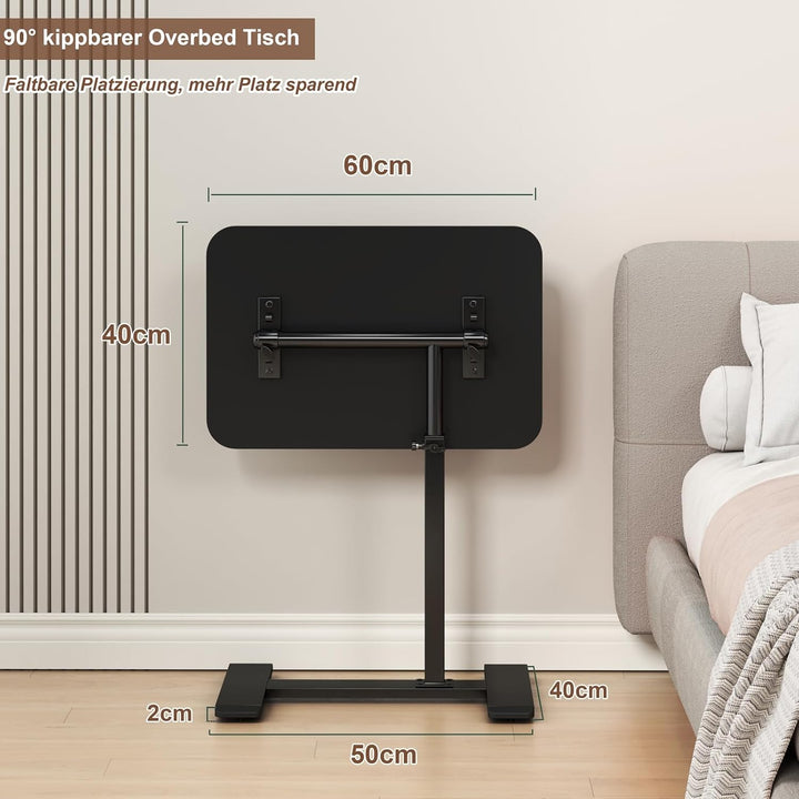 Beistelltisch C Form Höhenverstellbar, 360°Drehbar Laptop Stand Sofa Beistelltisch, Mobiler Couchtis