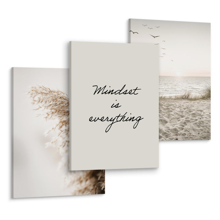 Muralo - Wandbilder Set - Leinwand Bilder Set Aufhängefertig in Boho Stil - das Leinwandbilder Set -