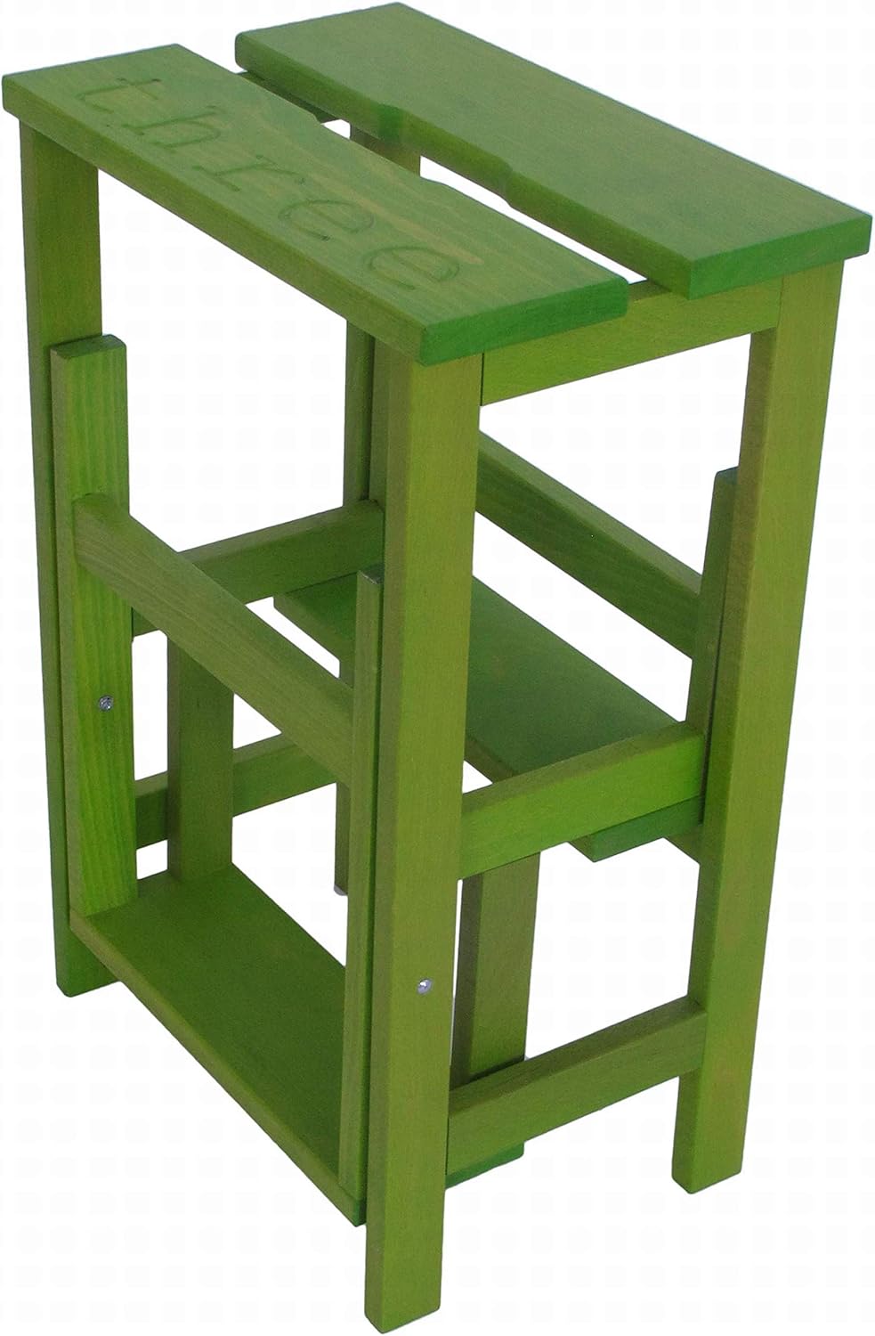 Karn, Happy Numbers Tritthocker aus gebeizter und lackierter Buche, Höhe 60 cm, drehbare Stufe mit S