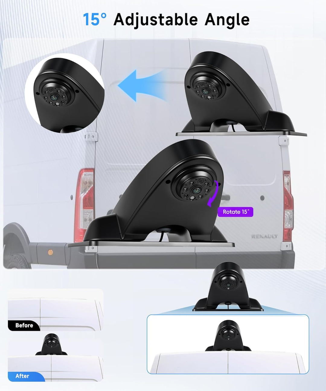 Hodozzy Rückfahrkamera für Mercedes Benz Sprinter 2006-2018, Auto-Kamera für Dritte Bremsleuchte, IR