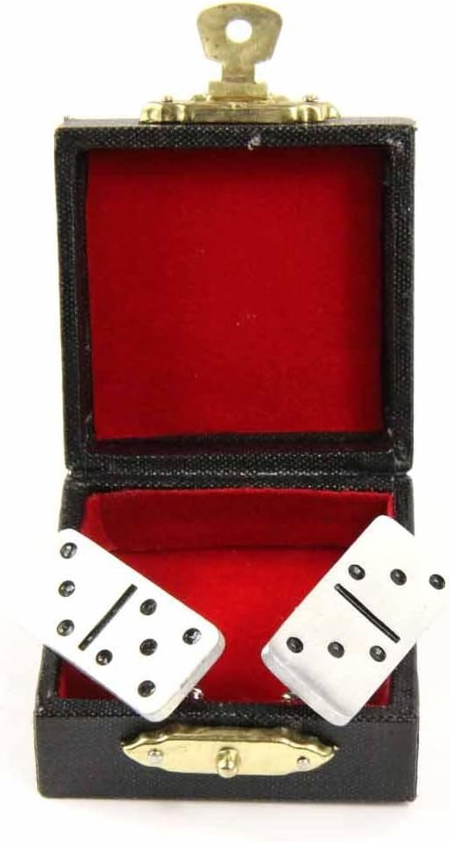 Miniblings Domino Manschettenknöpfe Miniblings Knöpfe + Box Spiel Spielstein Dominostein - Herrensch