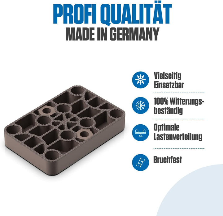 Bauhandel24 - Unterlegplatten Kunststoff 60x40mm 10mm, 100 Stück, Distanzplatten, Abstandshalter, Au