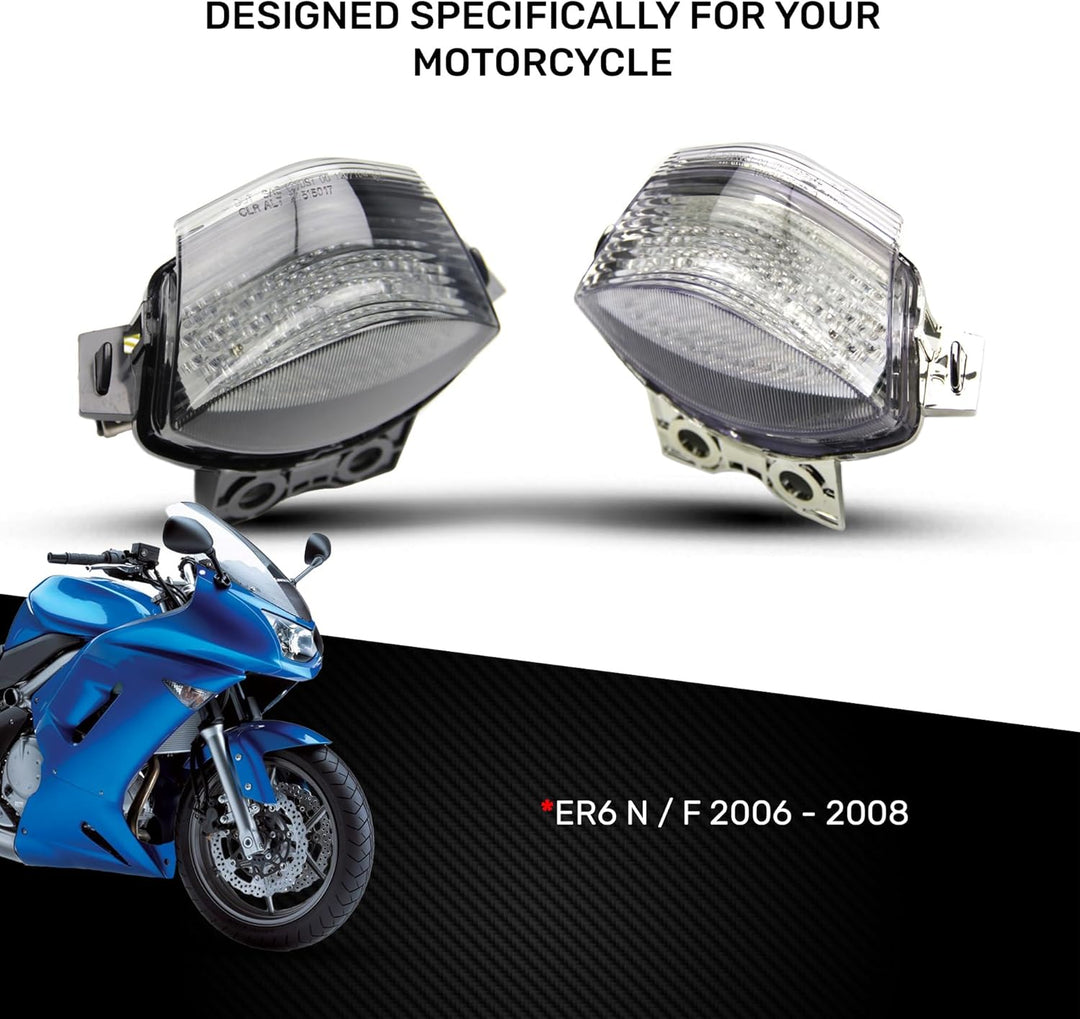 aVDB-moto LED-Bremslicht mit integrierten Blinker kompatibel mit Kawasaki ER6, N, F 2006/2008 (Getön