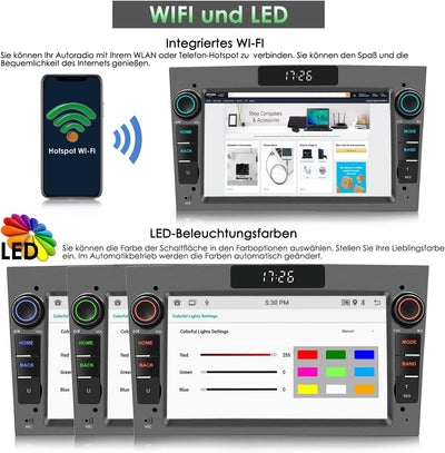 iFreGo 7 Zoll Android Autoradio mit Bluetooth,DAB Radio und Carplay,Radio Für Opel Astra,Corsa,Vectr