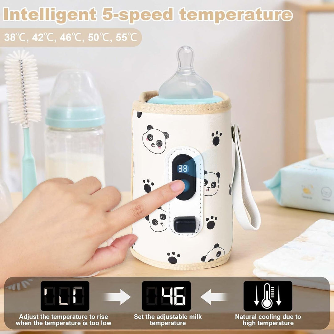 USB Tragbarer Babyflaschenwärmer mit LCD Display, Flaschenwärmer Baby Temperatur, Hält Flüssigkeiten