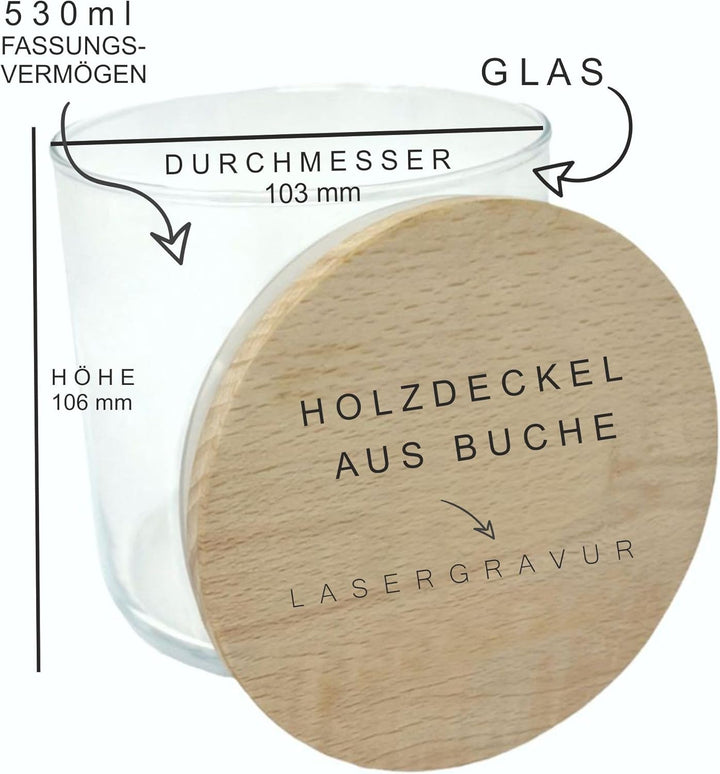 Vorratsglas 530ml Für die beste Mama & Oma der Welt - Aufbewahrungsglas Geschenkidee Keksdose Vorrat