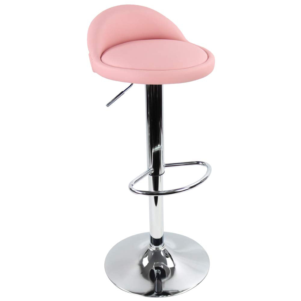 KKTONER Barhocker Tresenhocker höhenverstellbar 60-80cm mit Fussstütze PU Leder Rosa, Rosa