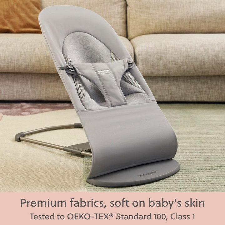 BabyBjörn Babywippe Balance Soft, Gewebt/Jersey, Tri-Fabric, Hellgrau