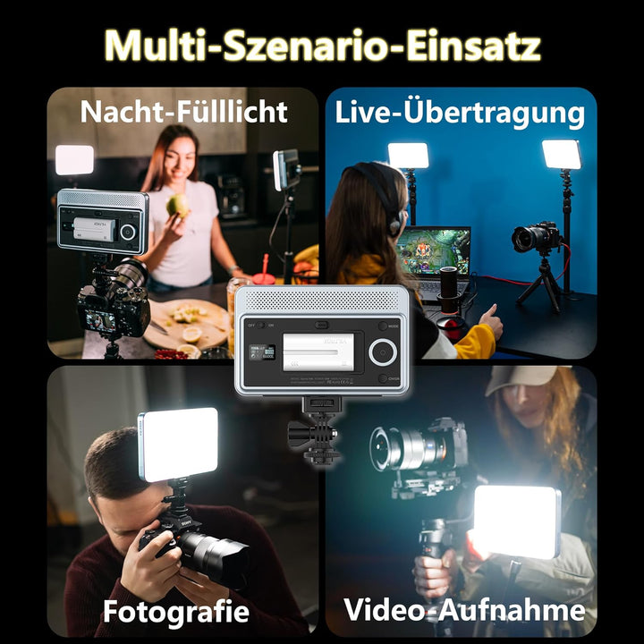 VILTROX 18W 2800K-6800K CRI 95+ auf dem LED Panel der Kamera, 1800 Lumen Smartphone Steuerlicht Dimm
