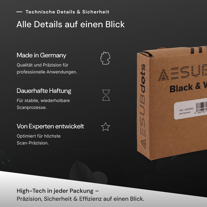 AESUB dots - Referenzpunkt für 3D Scannen, diffuse & retro reflektierende Reflexionsmarker (3 mm, Sc