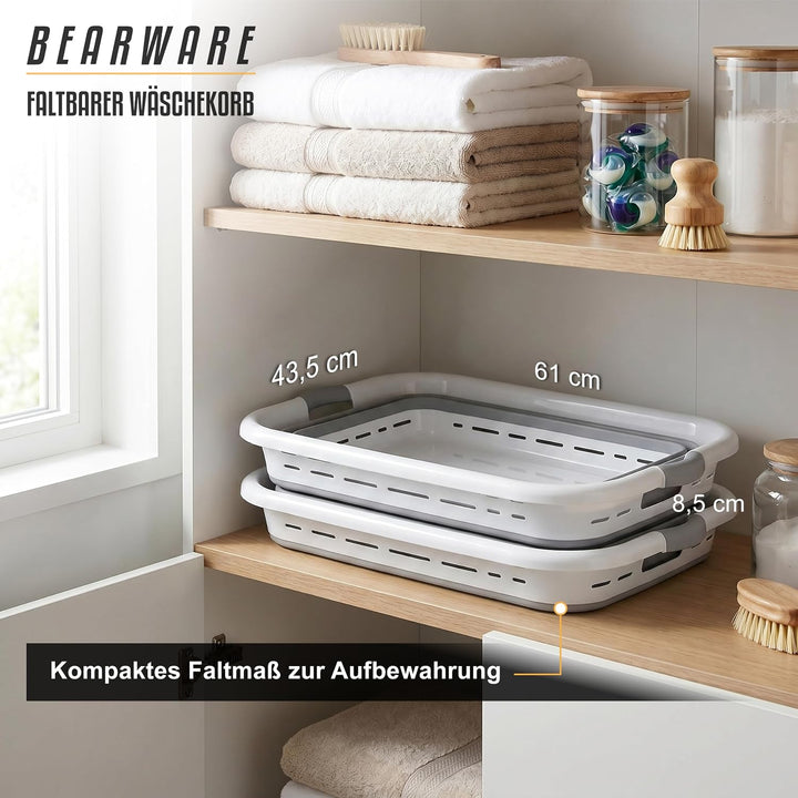 CSL - Wäschekorb faltbar - 45 Liter - platzsparend – Pop-Up-Aufbewahrungsbehälter/Organizer - Campin