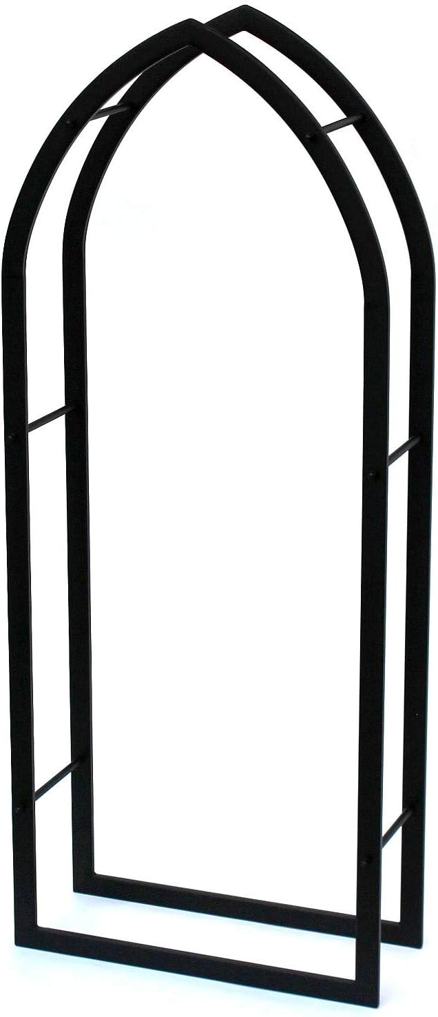 DanDiBo Kaminholzregal Innen Schwarz Metall Kaminholzständer MOS 123 cm Holzkorb Kaminholzhalter Feu