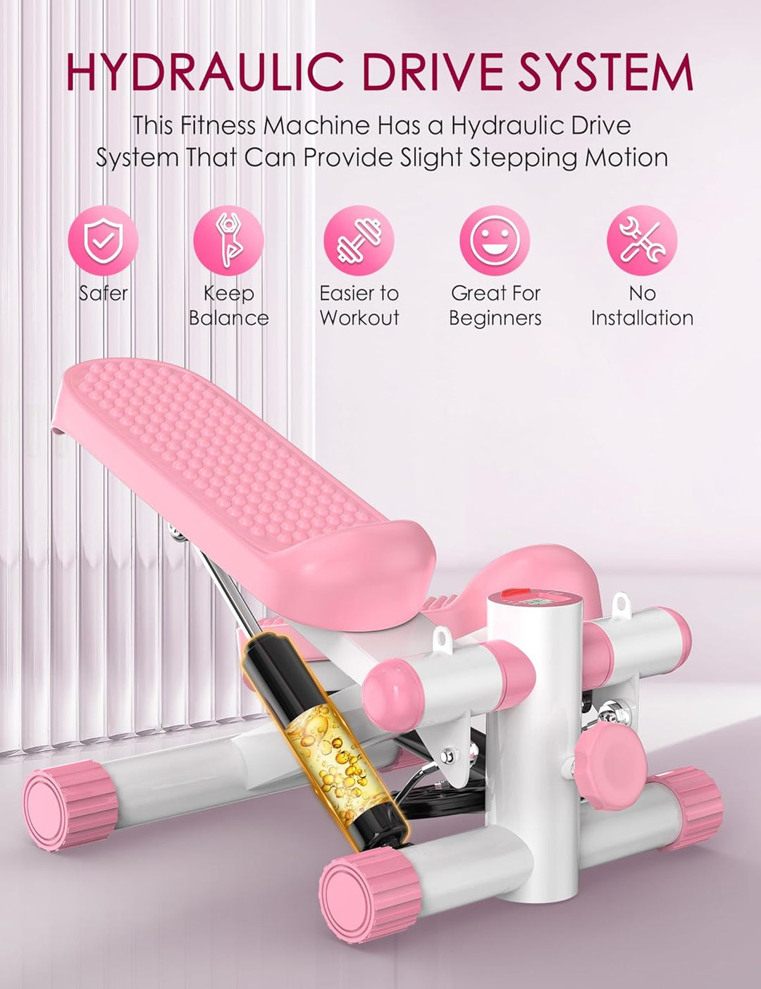 KitGody Mini-Stepper für Übungen, Treppenstepper 150 kg Kapazität, Workout-Stepper für Training zu H