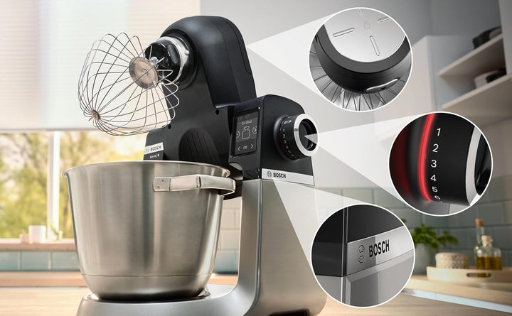 Serie 6 Küchenmaschine mit Waage 1600 W Schwarz, Edelstahl gebürstet MUMS6ZS34