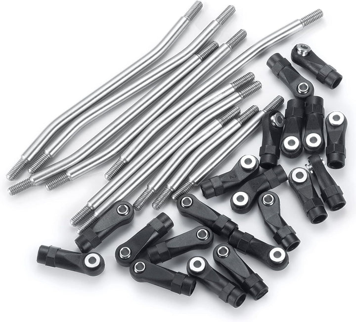 AXspeed 10Stück 313mm Radstand Link Rod Linkage Rostfreier Stahl Suspension Links Set mit Tie Rod En