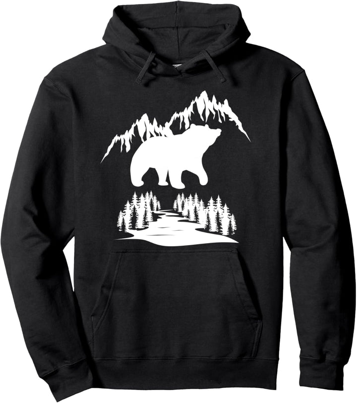 Braunbär Gebirge Natur Grizzlybär Tier des Waldes Bär Pullover Hoodie