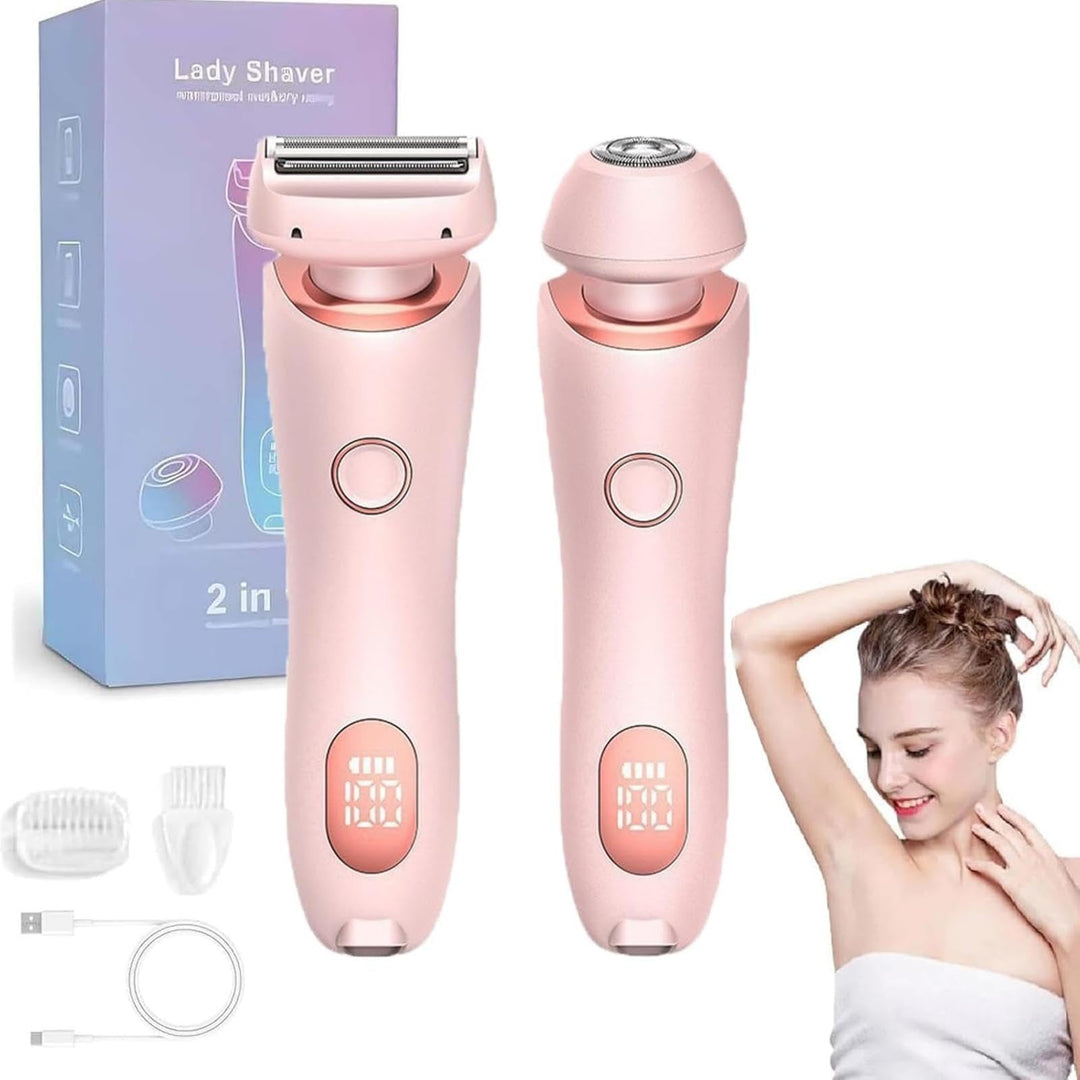 Boulina Rasierer Damen Glisse Pro Frühlings Starter Set, Bikini-Trimmer mit LED-Anzeige, wasserdicht
