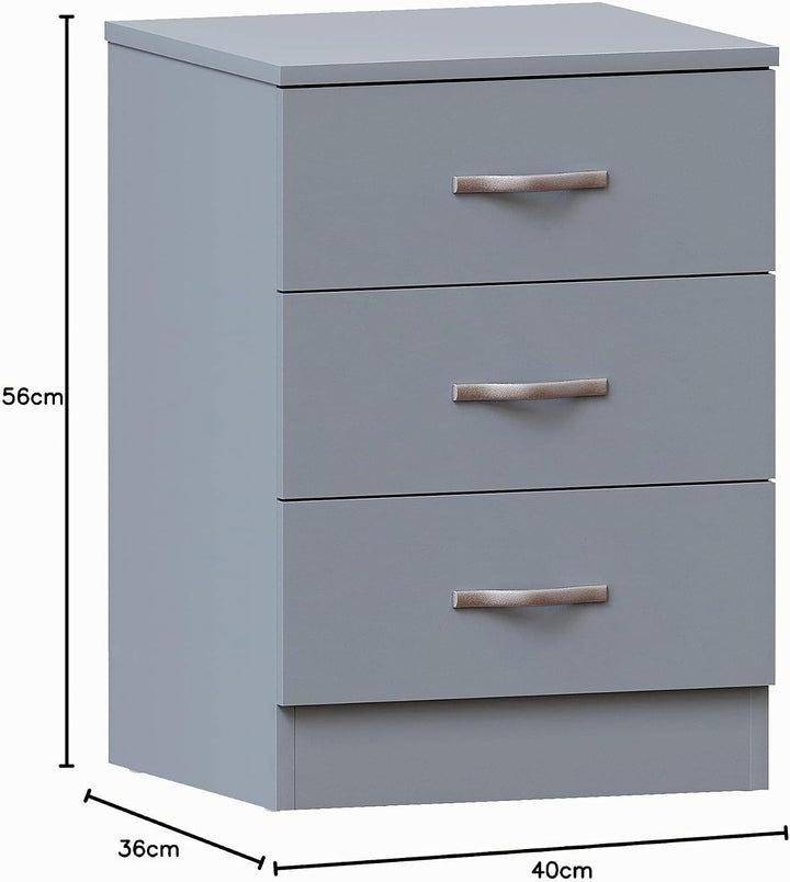 Vida Designs Kommode, Metall, Grau, H 56cm x W 40cm x D 36cm, Grau