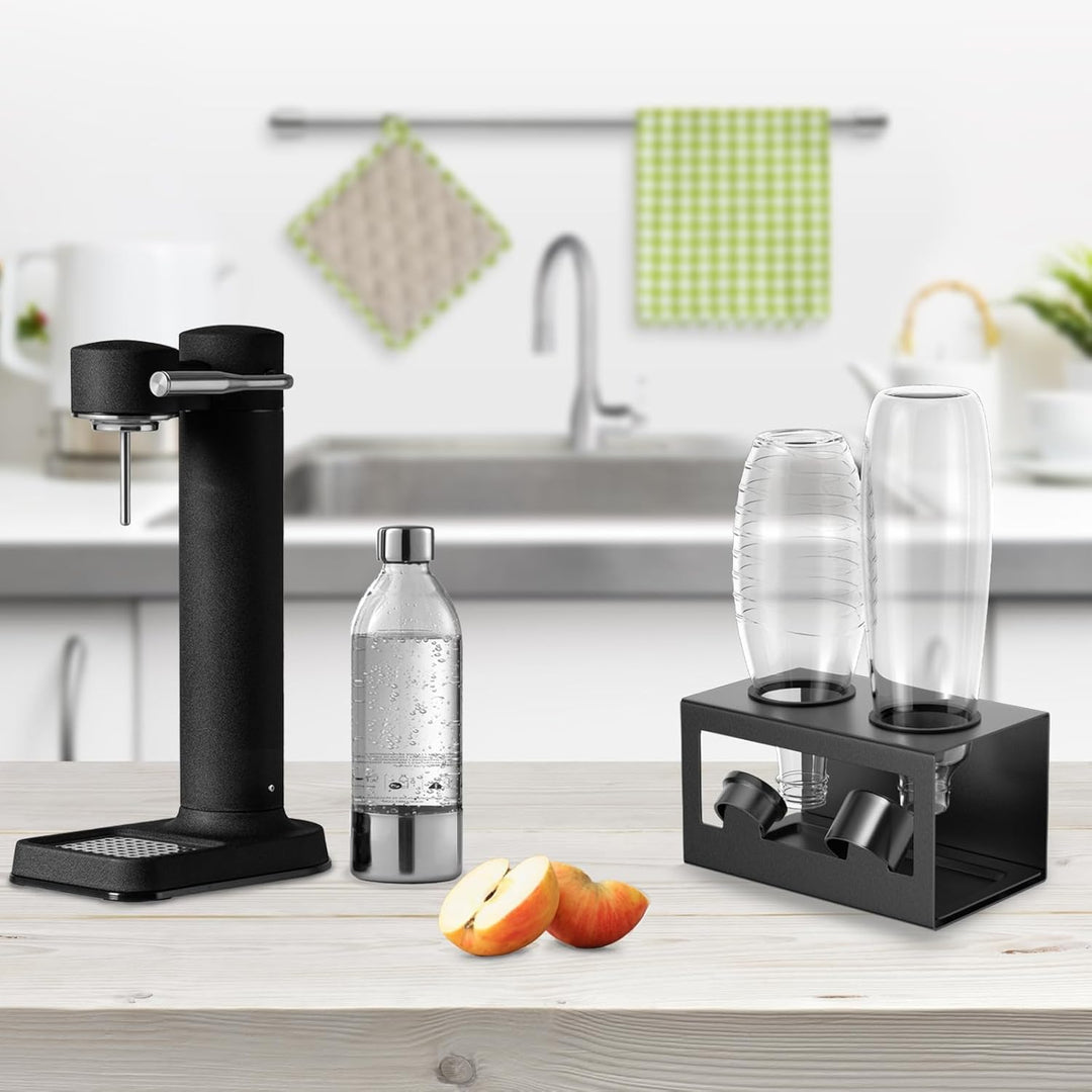 HOMMAND Flaschenhalter für SodaStream Crystal und Emil Flaschen, Edelstahl Flaschenhalter Abtropfges