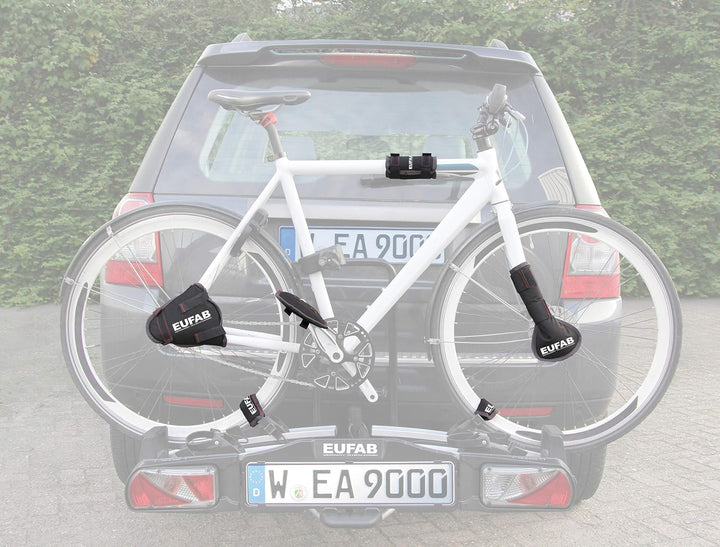 EUFAB 11242 Fahrradtransportschutz-Set, Rahmenschhutz, 6-teilig & 16412 Wandhalterung, passend nur f