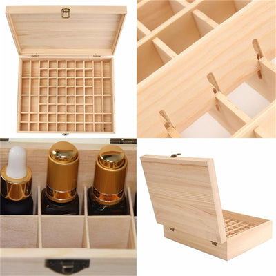 RoseFlower Holz Ätherisches Öl Organisator Behälter Duftöle Display Ständer, 68 Löcher Aufbewahrungs